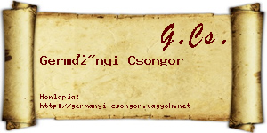 Germányi Csongor névjegykártya